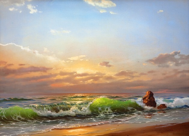 Sea landscape on a sunset